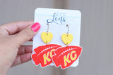 Handcrafted 3D Printed Earrings-KC Football