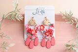 Handcrafted Polymer Clay Earrings- Pink Floral