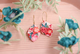 Handcrafted Polymer Clay Earrings- Pink Floral