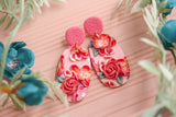 Handcrafted Polymer Clay Earrings- Pink Floral