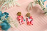 Handcrafted Polymer Clay Earrings- Pink Floral