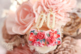 Handcrafted Polymer Clay Earrings- Pink Floral