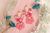 Handcrafted Polymer Clay Earrings- Pink Floral