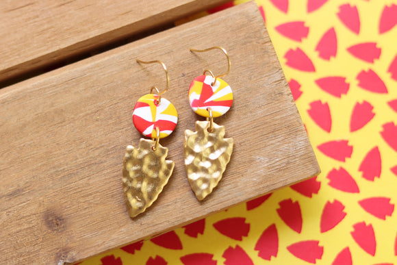 Handcrafted Polymer Clay Earrings- Chiefs