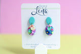 Handcrafted Polymer Clay Earrings- Lavender Lush Floral