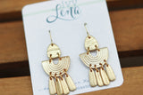 Handcrafted Polymer Clay Earrings- Gold