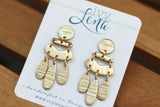 Handcrafted Polymer Clay Earrings- Gold
