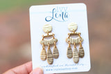 Handcrafted Polymer Clay Earrings- Gold