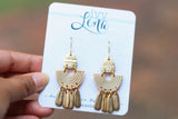 Handcrafted Polymer Clay Earrings- Gold