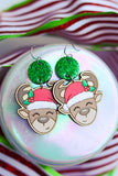 Hand-Painted Wood Earrings- Santa’s Reindeer