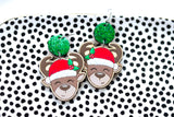 Hand-Painted Wood Earrings- Santa’s Reindeer