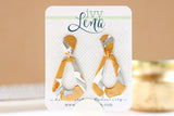 Handcrafted Polymer Clay Earrings- Silver & Gold