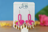 Handcrafted Polymer Clay Earrings- Fuchsia Fun
