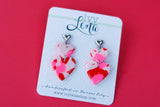 Handcrafted Polymer Clay Earrings- Pink Leopard