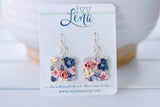 Handcrafted Polymer Clay Earrings- Springtime Floral Grays