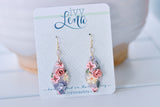 Handcrafted Polymer Clay Earrings- Springtime Floral Grays