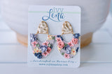 Handcrafted Polymer Clay Earrings- Springtime Floral Grays