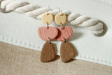 Handcrafted Polymer Clay Earrings- Tan, Blush, & Brown