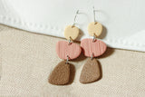 Handcrafted Polymer Clay Earrings- Tan, Blush, & Brown