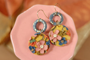 Handcrafted Polymer Clay Earrings- Fall Floral