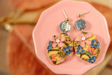 Handcrafted Polymer Clay Earrings- Fall Floral