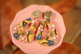 Handcrafted Polymer Clay Earrings- Fall Floral