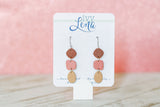 Handcrafted Polymer Clay Earrings- Brown, Blush, & Tan