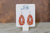 Handcrafted Polymer Clay Earrings- Terracotta & Gold