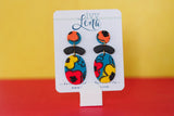 Handcrafted Polymer Clay Earrings- Teal Floral