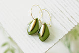 Handcrafted Polymer Clay Earrings- Pretty Green & Gold