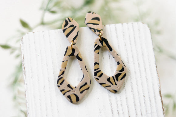 Handcrafted Polymer Clay Earrings- Leopard Print