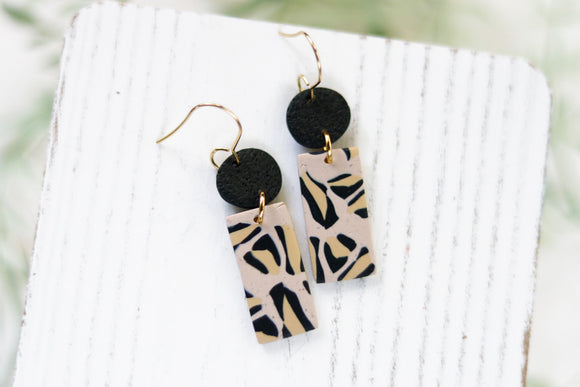 Handcrafted Polymer Clay Earrings- Leopard Print