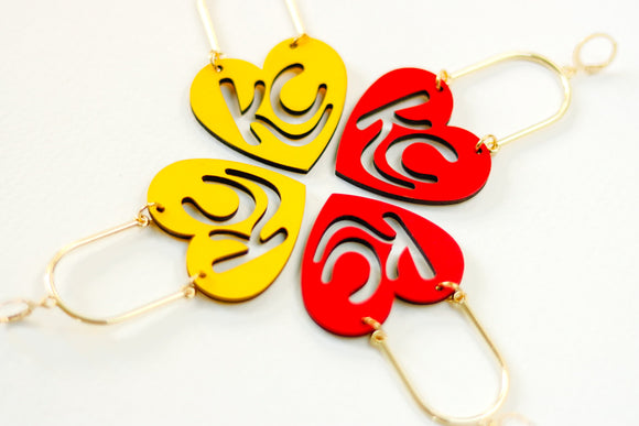 Handcrafted Wood Earrings- KC Heart