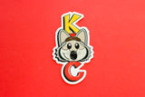 KC Wolf Cute Face Sticker
