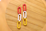 Handcrafted Polymer Clay Earrings- Red and Yellow