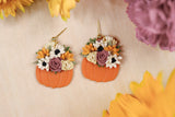 Handcrafted Polymer Clay Earrings- Pumpkin Bouquet