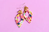 Handcrafted Polymer Clay Earrings- Golden Gem