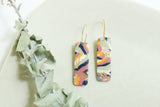 Handcrafted Polymer Clay Earrings- Pink & Sage Rainbow Mix