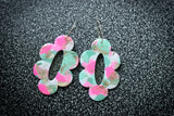 Handcrafted Polymer Clay Earrings- Pink & Green