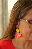 Handcrafted 3D Printed Earrings-KC Football