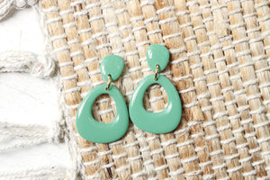 Handcrafted Polymer Clay Earrings- Green