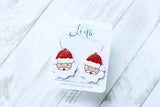 Handcrafted 3D Printed Earrings-1 1/2in Santa