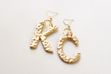 Handcrafted Polymer Clay Earrings- Gold K & C