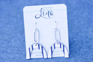 Handcrafted Polymer Clay Earrings- Blue