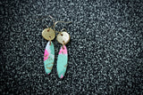 Handcrafted Polymer Clay Earrings- Pink & Green