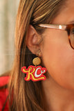 Handcrafted Wood Earrings- KC Football