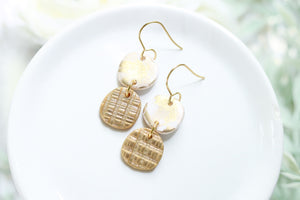 Handcrafted Polymer Clay Earrings- Gold Mix