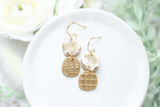 Handcrafted Polymer Clay Earrings- Gold Mix