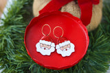 Handcrafted 3D Printed Earrings-1 1/2in Santa