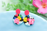 Handcrafted Polymer Clay Earrings- Floral